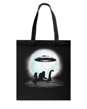 Bigfoot and mermaid UFO under the moon Tote Bag thumbnail