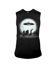 Bigfoot and mermaid UFO under the moon Sleeveless Tee thumbnail
