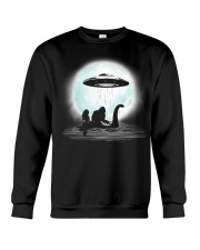 Bigfoot and mermaid UFO under the moon Crewneck Sweatshirt thumbnail