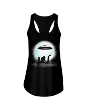Bigfoot and mermaid UFO under the moon Ladies Flowy Tank thumbnail