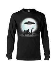 Bigfoot and mermaid UFO under the moon Long Sleeve Tee thumbnail