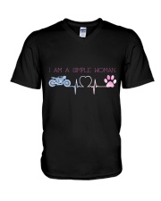 Motorcycle Dog Simple Woman V-Neck T-Shirt thumbnail