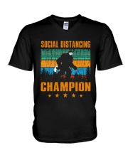 Social distancing champion V-Neck T-Shirt thumbnail