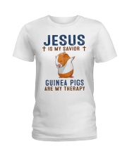 Jesus is my savior - Guinea Pigs is my therapy Ladies T-Shirt front