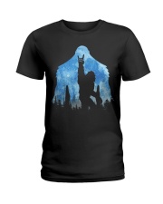 Bigfoot rock and roll ver moon Ladies T-Shirt thumbnail