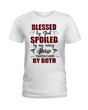 Blessed by god - Spoiled by my crazy Nurse Ladies T-Shirt thumbnail
