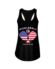 Pickleball USA Patriotic American Flag Est 1965 Ladies Flowy Tank thumbnail