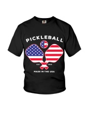 Pickleball USA Patriotic American Flag Est 1965 Youth T-Shirt thumbnail