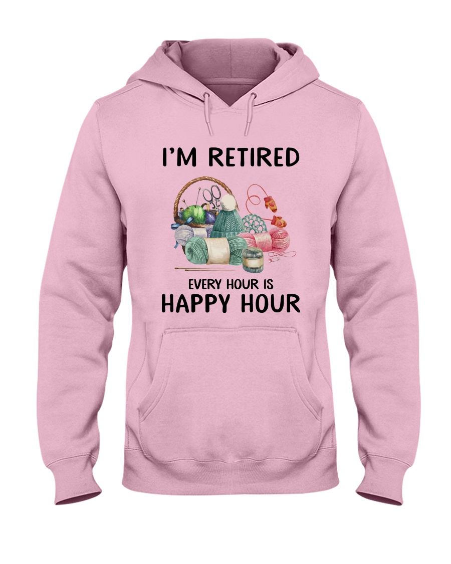 I'm retiered - knitting Hooded Sweatshirt