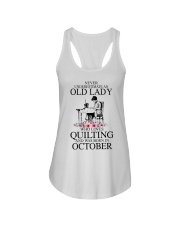 October quilting old lady Ladies Flowy Tank thumbnail