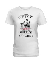 October quilting old lady Ladies T-Shirt thumbnail