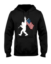 Bigfoot peace sign USA Hooded Sweatshirt front