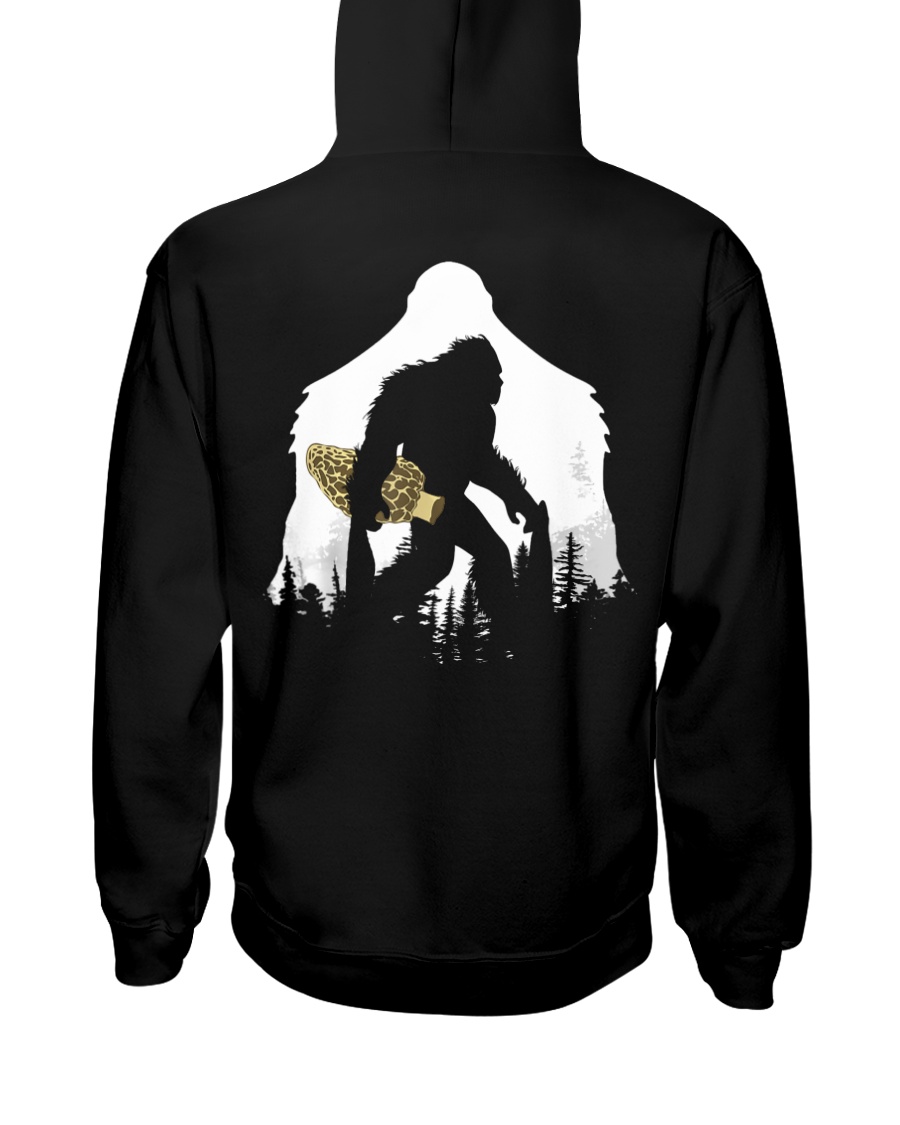 Bigfoot With Morel Mushroom - Back side Hooded Sweatshirt