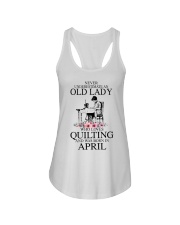 April quilting old lady Ladies Flowy Tank thumbnail