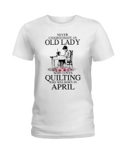 April quilting old lady Ladies T-Shirt thumbnail