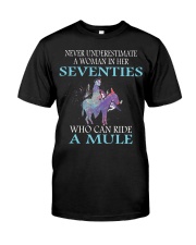 Never Underestimate Woman Mule Seventies PT Classic T-Shirt thumbnail
