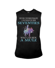 Never Underestimate Woman Mule Seventies PT Sleeveless Tee thumbnail