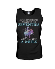 Never Underestimate Woman Mule Seventies PT Unisex Tank thumbnail