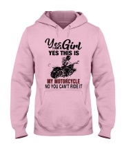 Yes I'm a Girl This is my Motorcycle 9997 Hooded Sweatshirt front
