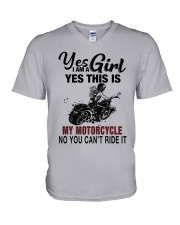 Yes I'm a Girl This is my Motorcycle 9997 V-Neck T-Shirt thumbnail