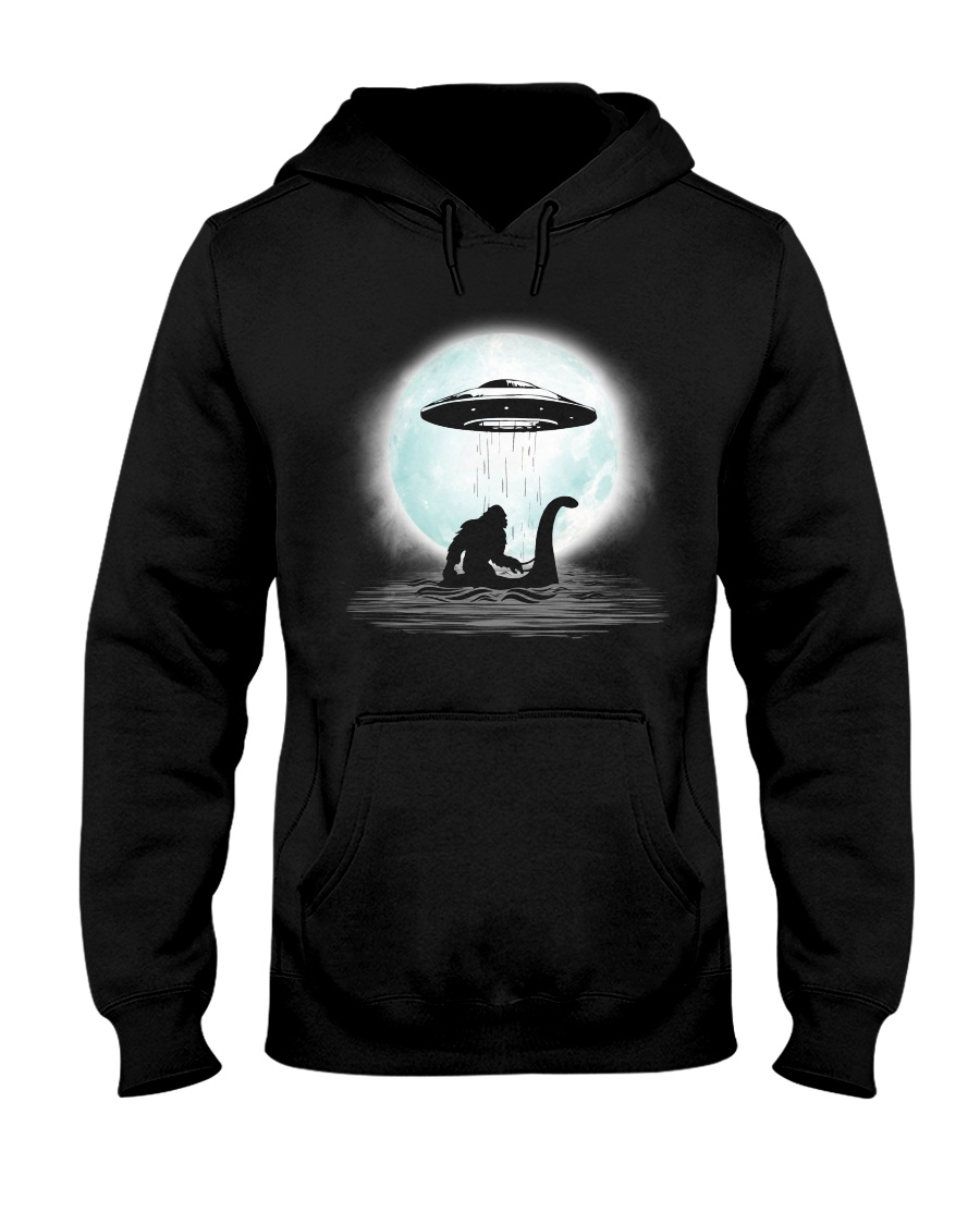 Bigfoot UFO Under The Moon Hooded Sweatshirt