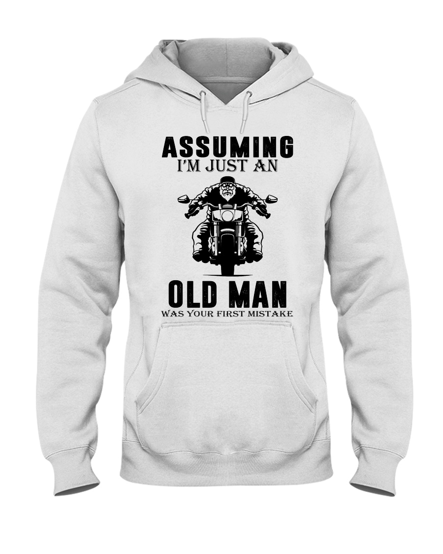 motorcycle old man Hooded Sweatshirt