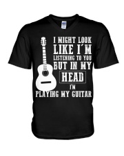guitar in my head V-Neck T-Shirt thumbnail