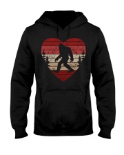 Vintage retro style bigfoot heart Hooded Sweatshirt front