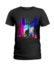 Bigfoot Forest UFO Ladies T-Shirt thumbnail