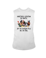 MY CHICKENS TOLD ME I'M FINE Sleeveless Tee tile