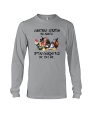 MY CHICKENS TOLD ME I'M FINE Long Sleeve Tee tile