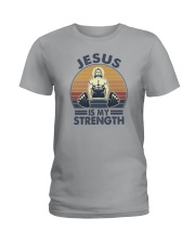 JESUS IS MY STRENGTH Ladies T-Shirt tile
