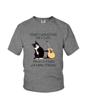 I PET CATS I PLAY GUITAS AND I KNOW THINGS Youth T-Shirt tile
