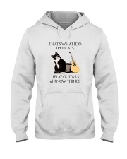 I PET CATS I PLAY GUITAS AND I KNOW THINGS Hooded Sweatshirt tile