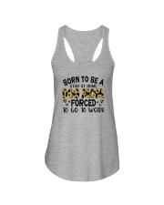 BORN TO BE A STAY AT HOME DOG MOM Ladies Flowy Tank tile