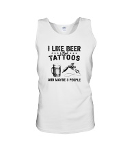I LIKE BEER AND TATTOOS Unisex Tank tile