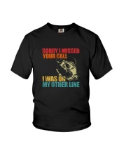 I WAS ON MY OTHER LINE FISHING Youth T-Shirt tile