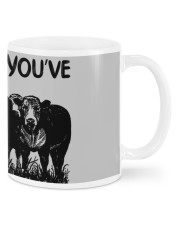 DEJA MOO HEARD THIS BULL BEFORE Mugs tile