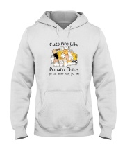 CATS ARE LIKE POTATO CHIPS Hooded Sweatshirt tile