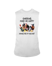 CHICKENS MAKE ME HAPPY HUMANS MAKE MY HEAD HURT Sleeveless Tee tile
