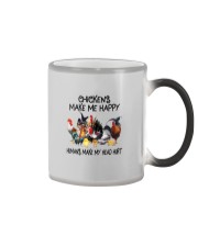 CHICKENS MAKE ME HAPPY HUMANS MAKE MY HEAD HURT Color Changing Mug tile