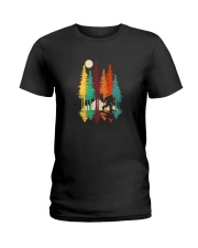 Bigfoot Forest Trees Ladies T-Shirt tile