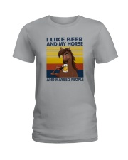 I LIKE BEER AND HORSE Ladies T-Shirt tile