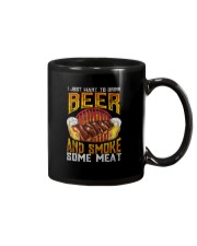 DRINK BEER AND SMOKE SOME MEAT Mug tile