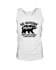 GO OUTSIDE WORST CASE SCENARIO A BEAR KILLS YOU Unisex Tank tile