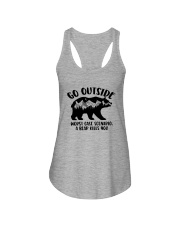 GO OUTSIDE WORST CASE SCENARIO A BEAR KILLS YOU Ladies Flowy Tank tile