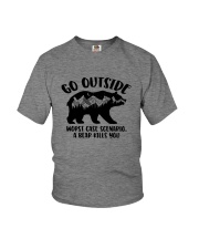 GO OUTSIDE WORST CASE SCENARIO A BEAR KILLS YOU Youth T-Shirt tile
