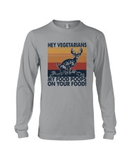HEY VEGETARIANS MY FOOD POPPS ON YOUR FOOD Long Sleeve Tee tile