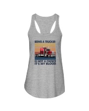 BEING A TRUCKER IT'S MY BLOOD Ladies Flowy Tank tile