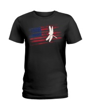 Dragonfly US American Flag Swar Ladies T-Shirt thumbnail